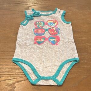 Teal Trim Kids Bodysuit with Fun Graphic